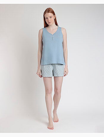 Pyjama sans manches style grec pour femme RESTEZ À LA MAISON