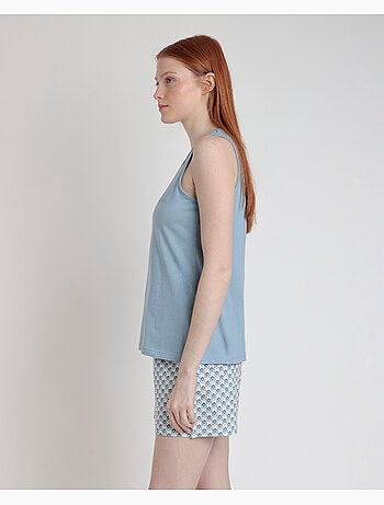 Pyjama sans manches style grec pour femme RESTEZ À LA MAISON