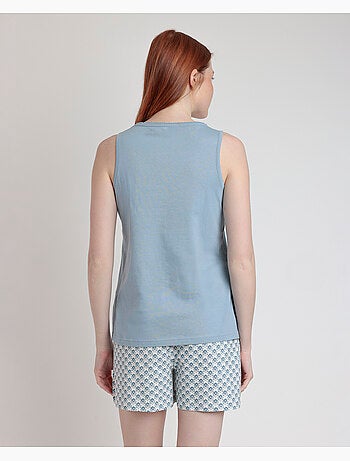 Pyjama sans manches style grec pour femme RESTEZ À LA MAISON