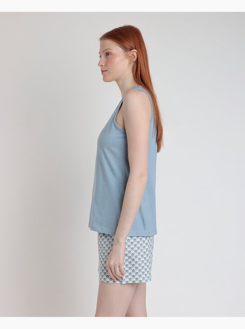 Pyjama sans manches style grec pour femme RESTEZ À LA MAISON - Kiabi Pyjama sans manches style grec pour femme RESTEZ À LA MAISON - Kiabi