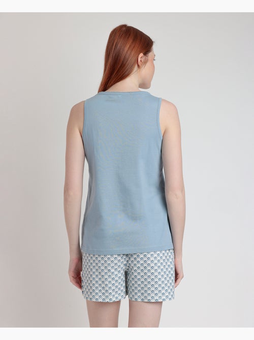 Pyjama sans manches style grec pour femme RESTEZ À LA MAISON - Kiabi Pyjama sans manches style grec pour femme RESTEZ À LA MAISON - Kiabi