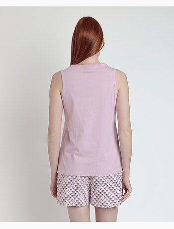 Pyjama sans manches style grec pour femme RESTEZ À LA MAISON