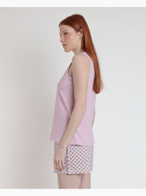 Pyjama sans manches style grec pour femme RESTEZ À LA MAISON - Kiabi Pyjama sans manches style grec pour femme RESTEZ À LA MAISON - Kiabi