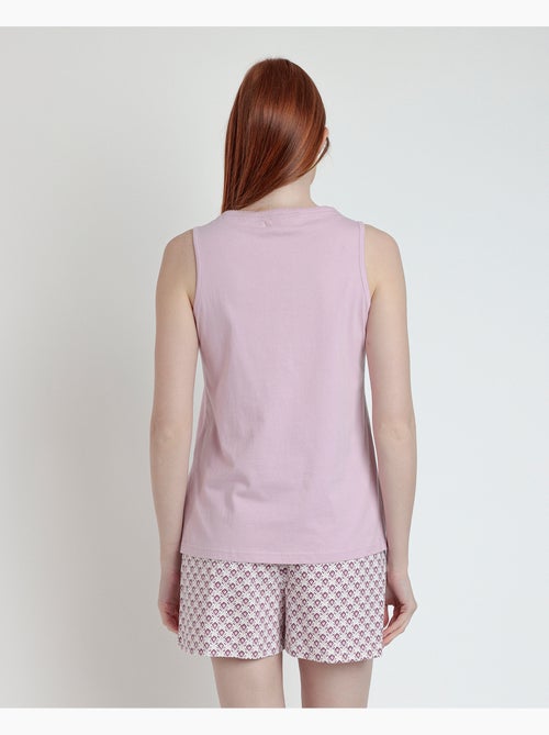 Pyjama sans manches style grec pour femme RESTEZ À LA MAISON - Kiabi Pyjama sans manches style grec pour femme RESTEZ À LA MAISON - Kiabi