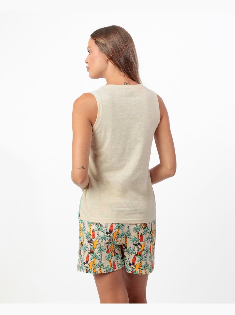 Pyjama sans manches Surf S Up pour femme Disney Crème - Kiabi