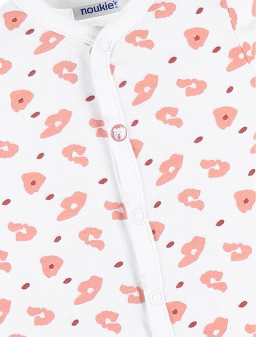 Pyjama sans pied à imprimé léopard en jersey, écru/rose - Kiabi