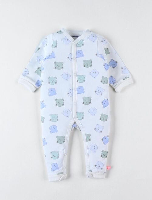 Pyjama sans pied à imprimé Nouky en jersey, écru/bleu - Noukie's - Kiabi