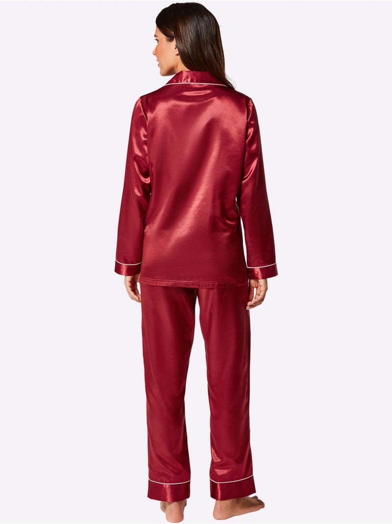 Pyjama Satin - Taille Standard - Witt Cerise - Kiabi