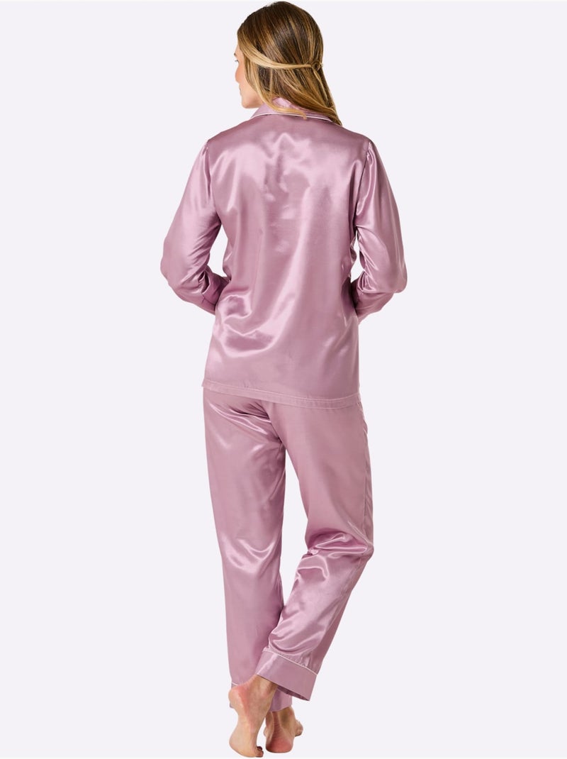 Pyjama Satin - Taille Standard - Witt Mauve - Kiabi