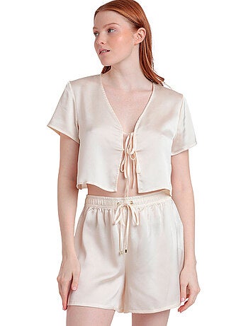 Pyjama satin short camisole à nouer Sweet Luxe