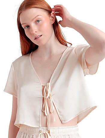 Pyjama satin short camisole à nouer Sweet Luxe