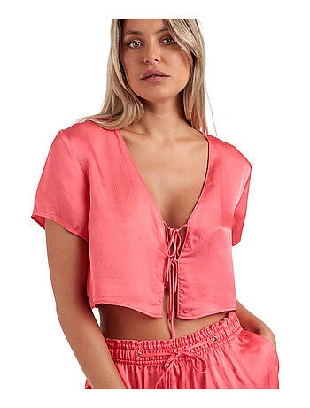 Pyjama satin short camisole à nouer Sweet Luxe