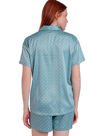 Pyjama satin short chemise Dots Lace