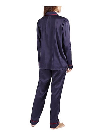 Pyjama satin tenue d'intérieur chemise et pantalon Classic
