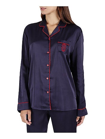 Pyjama satin tenue d'intérieur chemise et pantalon Classic