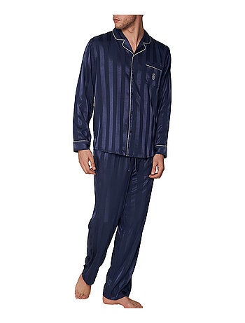 Pyjama satin tenue d'intérieur chemise et pantalon Stripes