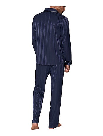 Pyjama satin tenue d'intérieur chemise et pantalon Stripes
