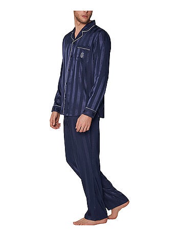 Pyjama satin tenue d'intérieur chemise et pantalon Stripes