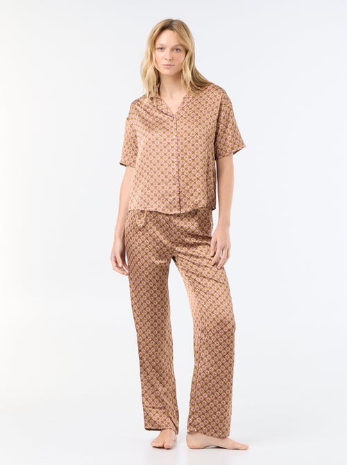 Pyjama satiné imprimé - Kiabi Pyjama satiné imprimé - Kiabi