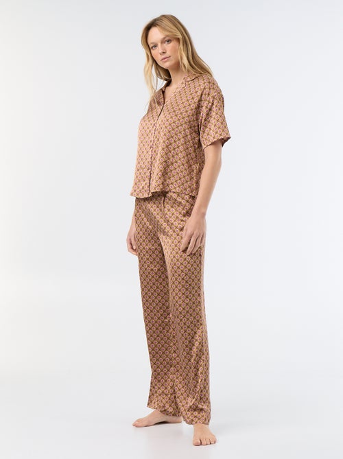 Pyjama satiné imprimé - Kiabi Pyjama satiné imprimé - Kiabi