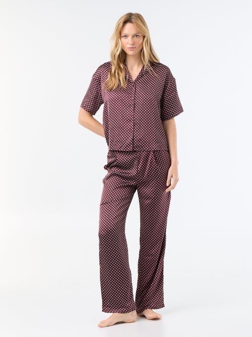Pyjama satiné imprimé - Kiabi Pyjama satiné imprimé - Kiabi