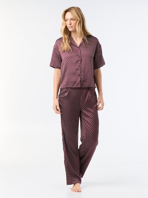 Pyjama satiné imprimé - Kiabi Pyjama satiné imprimé - Kiabi
