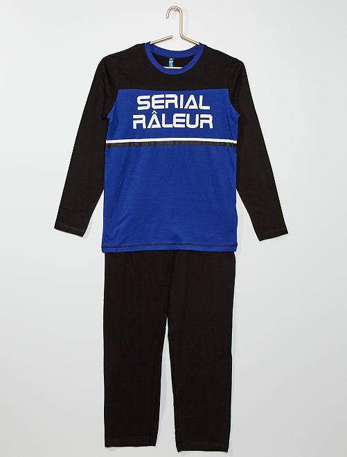 Pyjama 'Serial Râleur'                             noir/bleu 
