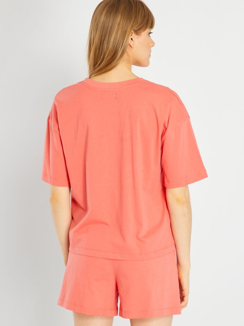 Pyjama short - 2 pièces orange - Kiabi