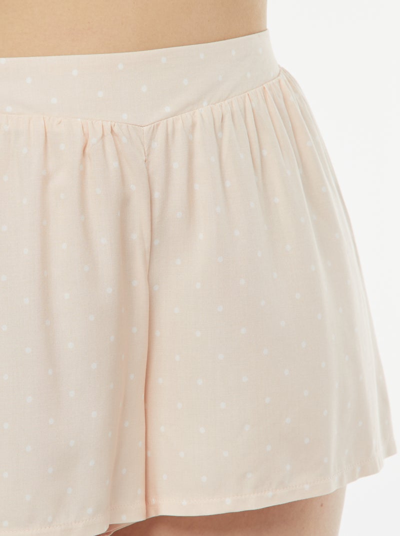 Pyjama short 2 pièces avec tee-shirt noué Rose - Kiabi