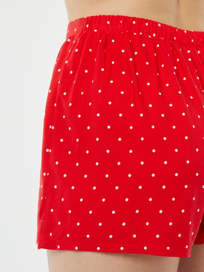 Pyjama short 2 pièces avec tee-shirt noué Rouge - Kiabi