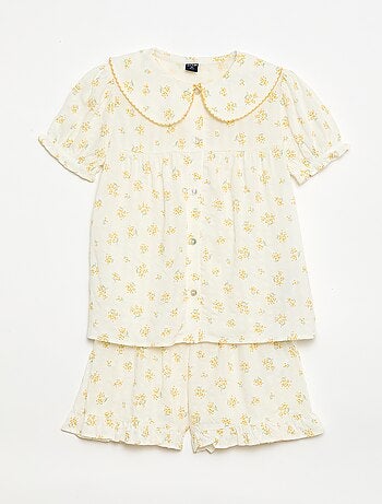 Pyjama short 2 pièces avec volants