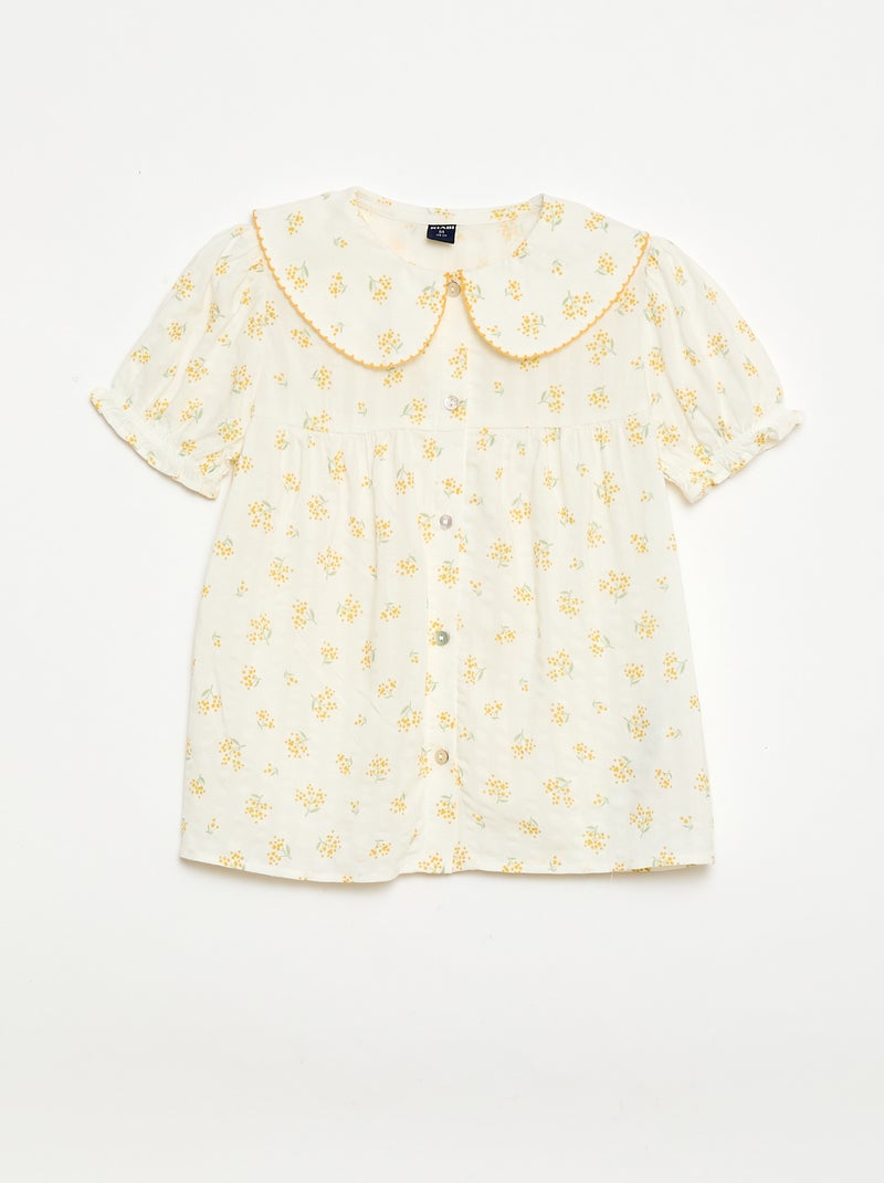 Pyjama short 2 pièces avec volants Ecru - Kiabi