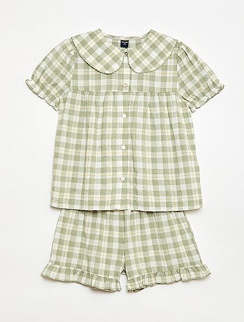 Pyjama short 2 pièces avec volants