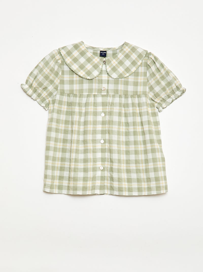 Pyjama short 2 pièces avec volants Vert - Kiabi