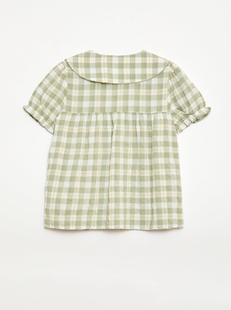 Pyjama short 2 pièces avec volants Vert - Kiabi