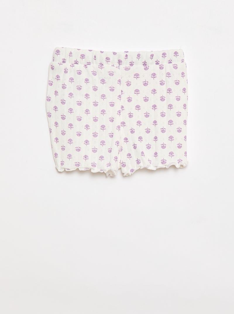 Pyjama short 2 pièces Blanc - Kiabi