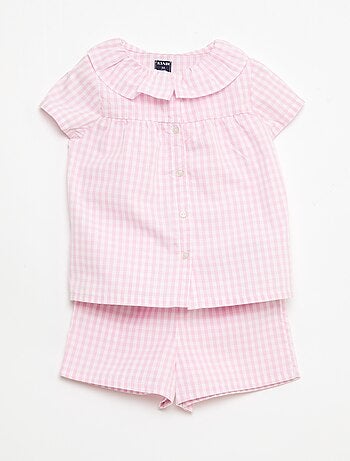 Pyjama short 2 pièces en coton