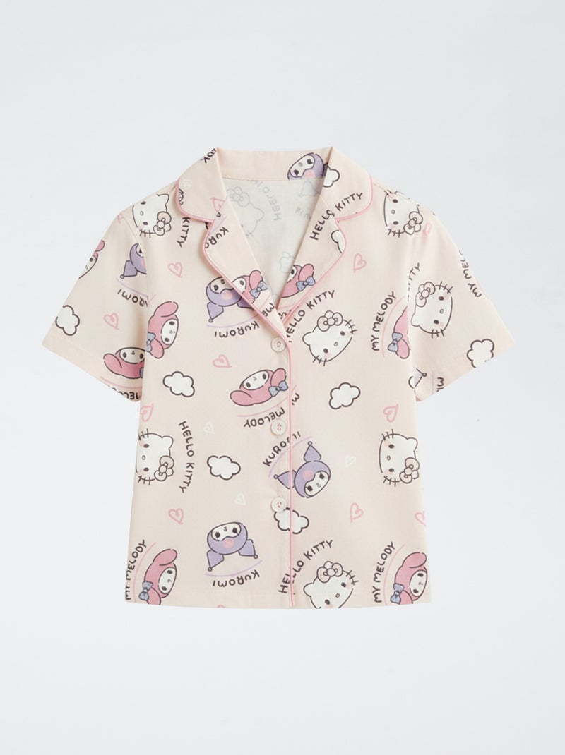 Pyjama short 2 pièces en jersey de coton 'Hello Kitty' Rose - Kiabi
