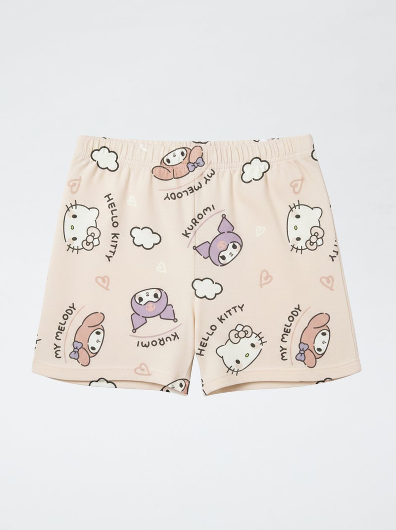 Pyjama short 2 pièces en jersey de coton 'Hello Kitty' Rose - Kiabi