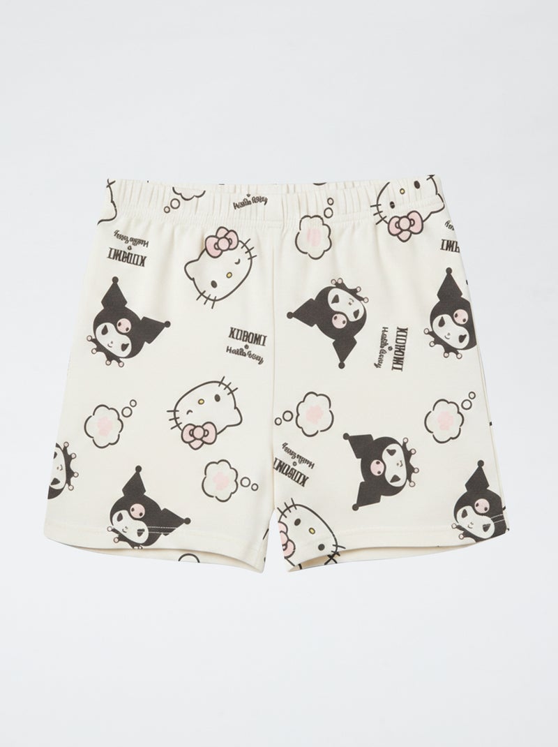 Pyjama short 2 pièces en jersey de coton 'Hello Kitty' Violet - Kiabi