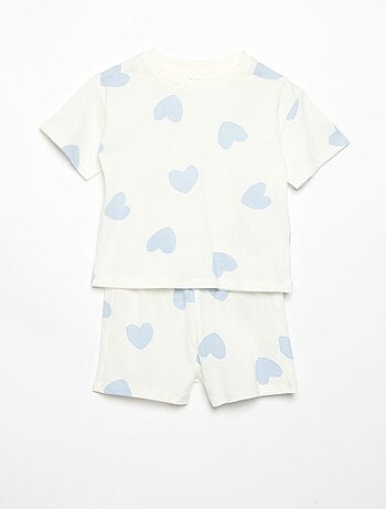 Pyjama short 2 pièces en jersey imprimé