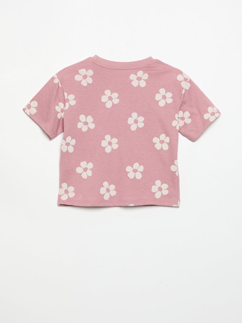 Pyjama short 2 pièces en jersey imprimé Rose - Kiabi