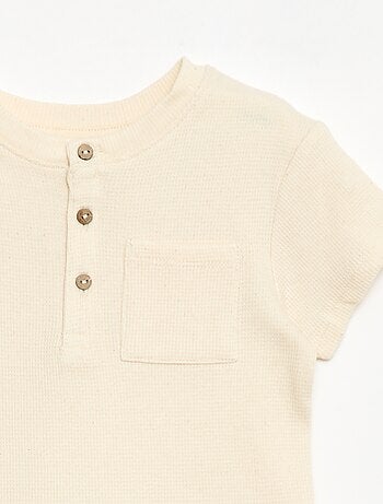 Pyjama short 2 pièces en maille côtelée