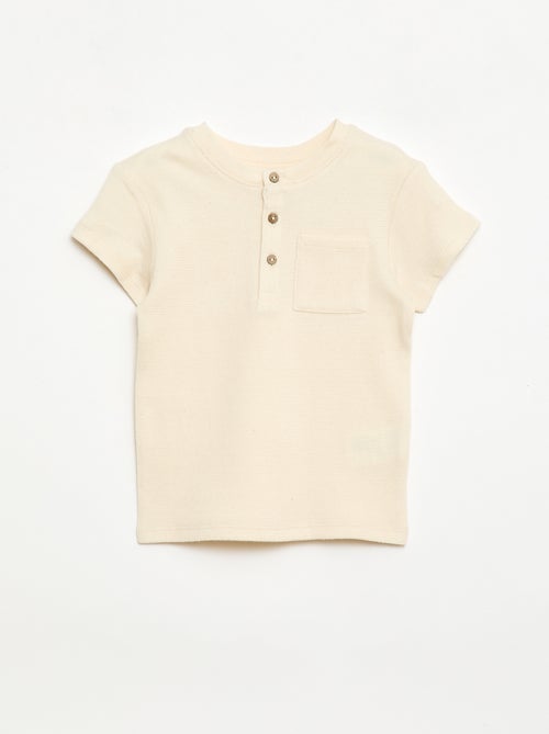 Pyjama short 2 pièces en maille côtelée - Kiabi