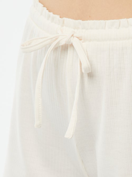 Pyjama short 2 pièces en maille côtelée - Kiabi