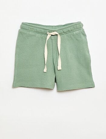 Pyjama short 2 pièces en maille côtelée