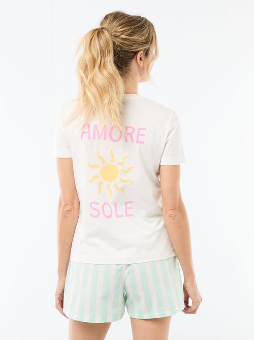 Pyjama short 2 pièces 'Fête des mères' - Kiabi