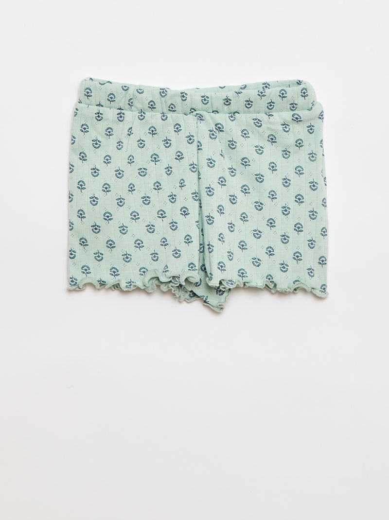 Pyjama short 2 pièces Vert - Kiabi