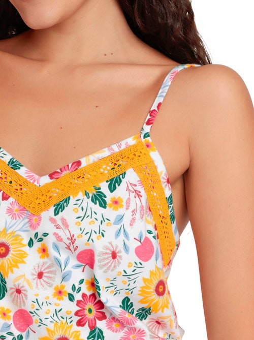 Pyjama short caraco Gold Flowers - Kiabi Pyjama short caraco Gold Flowers - Kiabi