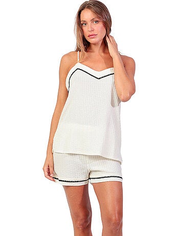 Pyjama short caraco stitching